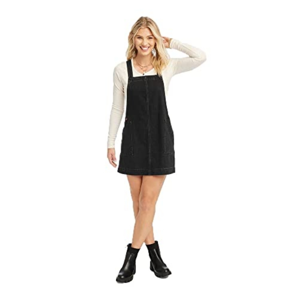Women's Universal Thread Sleeveless Denim Shift Dress -  Black Size XXL